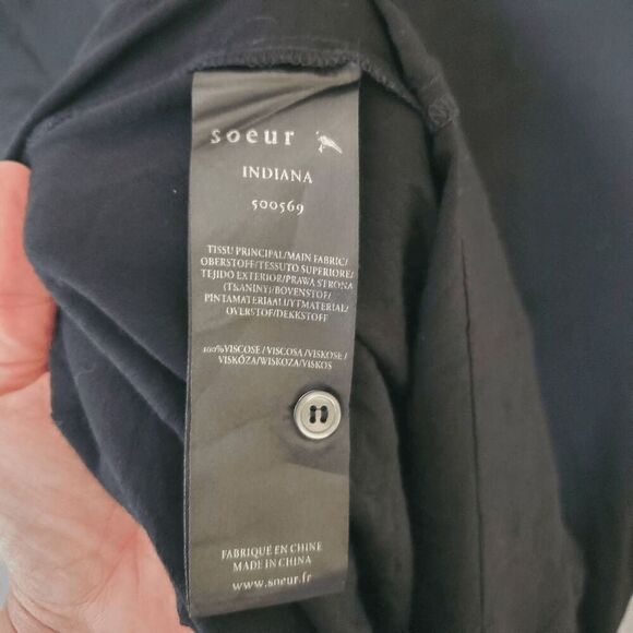 Soeur Women's Black Long Sleeve V Neck Indiana Dress 34 Style Number 500569 - Picture 7 of 7